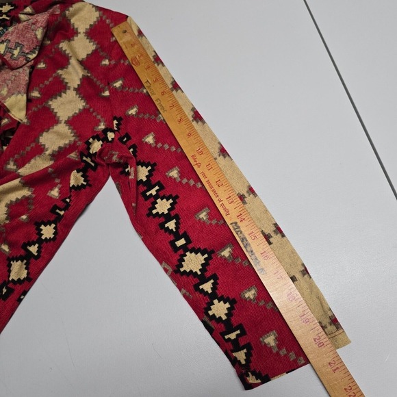 Lauren Ralph Lauren Shirt Womens XL Ruffle Collar Long Sleeve Aztec Southwestern - Picture 10 of 11